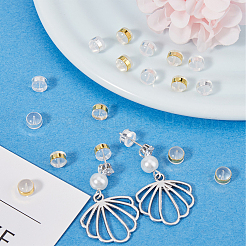 20 шт. 2 цвета латунных колец силиконовые гайки для ушей SIL-BBC0001-03