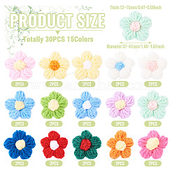 30 шт. 15 цвета хлопчатобумажные аксессуары для вязания вручную&nbsp;DIY-TA0012-97