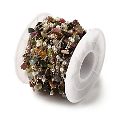 Цепочки ручной работы из натуральных разноцветных бусин турмалина&nbsp;CHC-F020-02G-05