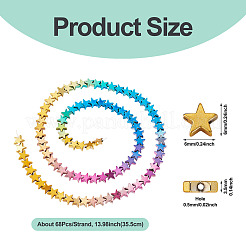 2 starnds градиент цвета гальванизированные синтетические немагнитные гематитовые бусины нити&nbsp;G-TA0002-86B