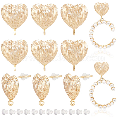 12 шт. латунные серьги-гвоздики KK-BC0011-34-1