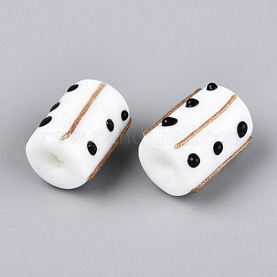 Бусины из фольгированного стекла ручной работы с золотым напылением LAMP-ZX003-12-06-1