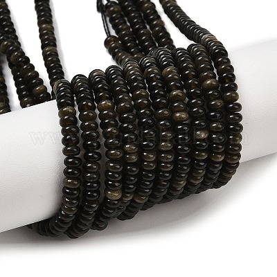 Естественный золотистый отлив обсидиан бисер пряди G-K343-C49-01-1