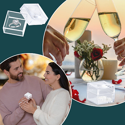 20 шт. прозрачные пластиковые кольцевые увеличительные коробки CON-CA0001-024-1