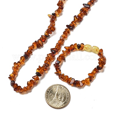 Браслеты и ожерелья из натурального янтаря для ребенка AJEW-K050-04-1