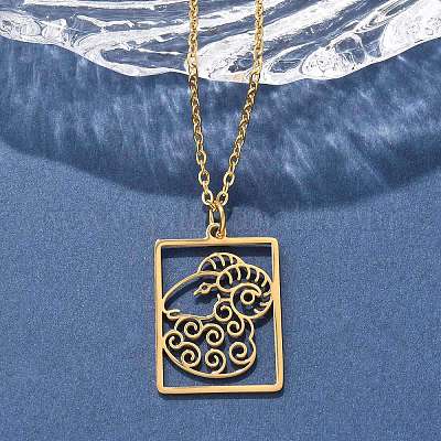 Ожерелье из нержавеющей стали 304 NJEW-D330-01G-01-1