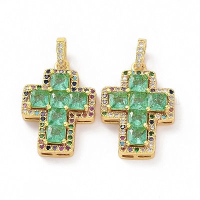 Латунные микропаве прозрачные подвески с фианитом ZIRC-F135-24G-03A-1