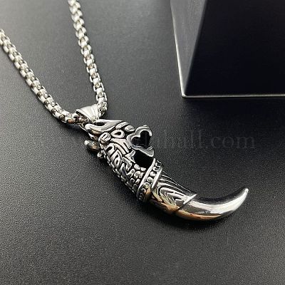 Кулон в форме волчьего клыка из нержавеющей стали 304 для парня ML1468-1