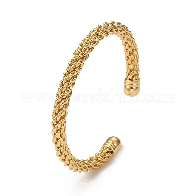 Браслет-манжета из латуни с классической стойкой BJEW-E071-23G-1