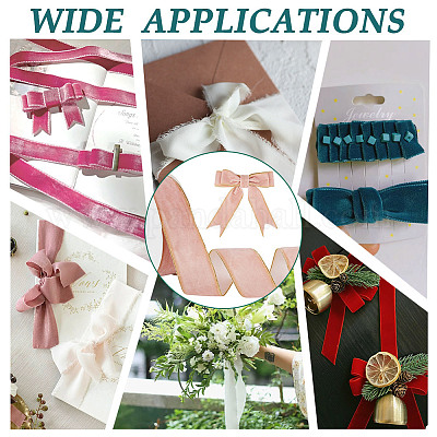 Односторонняя бархатная лента длиной 9 м с золотым краем. OCOR-WH0092-09B-1