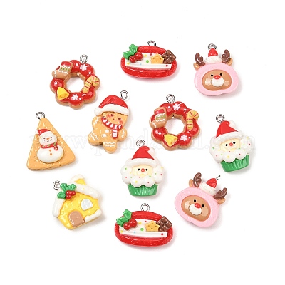 Рождественские подвески из непрозрачной смолы RESI-I349-01B-1