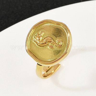 Золотые кольца из нержавеющей стали 304 RJEW-H254-08B-G-1