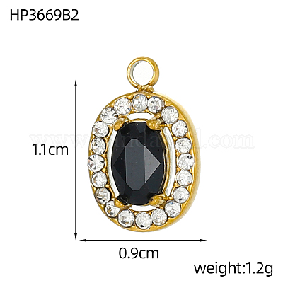 Подвески из нержавеющей стали 304 с кубическим цирконием STAS-OY004-01G-02-1