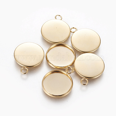 Оправы для подвесок из нержавеющей стали 304 в виде кабошонов STAS-E471-02E-G-1