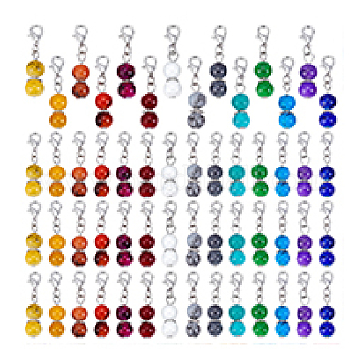 56шт. 14-х стилевые стеклянные подвесные украшения HJEW-PH02124-1