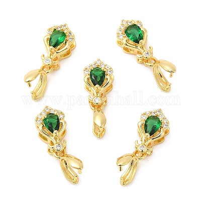 Латунные микро проложить кубического циркония кулон прижимные поручительств KK-I705-22G-1