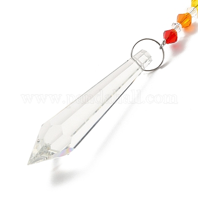 Кулон с драгоценным камнем на тему чакры AJEW-P098-12P-1