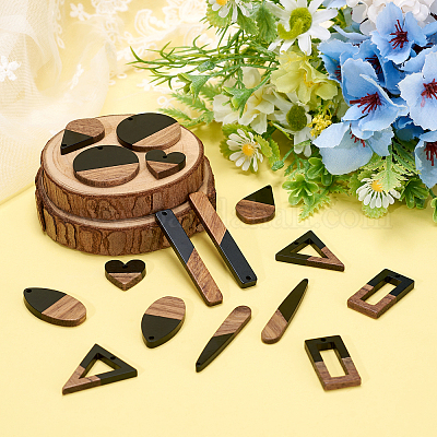 Подвески из смолы и ореха&nbsp;RESI-TA0001-12-1