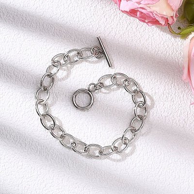 Латунные кабельные цепи браслеты для женщин BJEW-JB12782-1