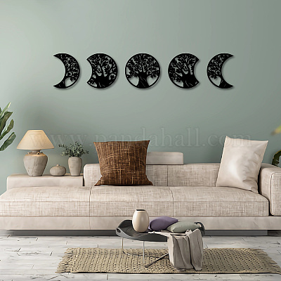 Деревянный кулон с фазой луны HJEW-WH20013-005-1