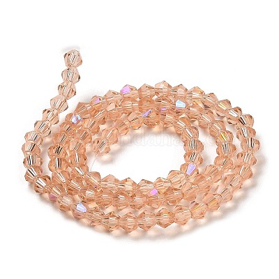 Прозрачные стеклянные бусины гальваническим пряди EGLA-A039-T4mm-L15-1