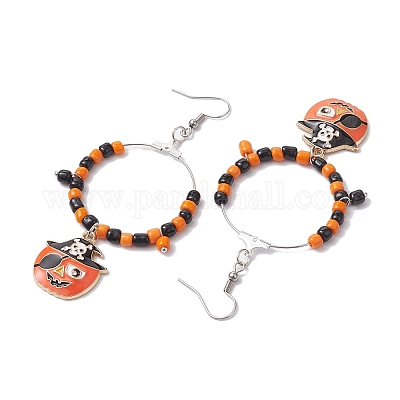 Болтающие серьги из стекла EJEW-JE05985-1