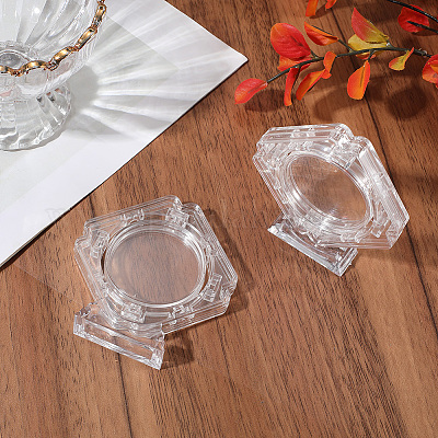 2 шт. прозрачный пластиковый вращающийся ящик для хранения памятных монет DJEW-SP0001-09-1