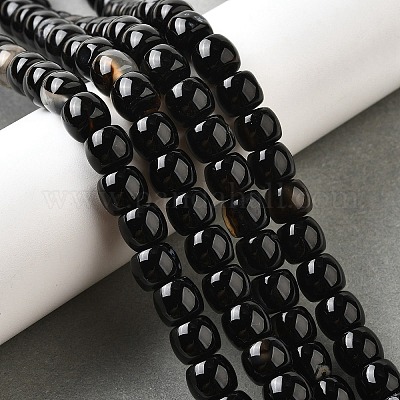 Бусины из натурального черного агата (окрашенные и нагретые) G-U023-B01-03-1