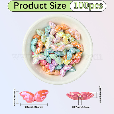 100 шт. непрозрачные акриловые бусины с УФ-покрытием PACR-PA0001-01-1