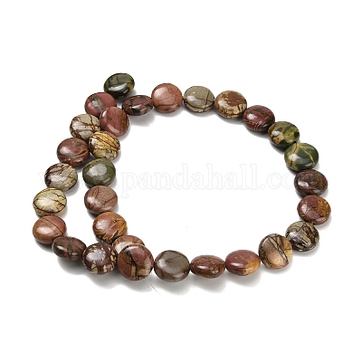 Нити бусин из натурального камня пикассо/полихромной яшмы G-Z110-E02-1