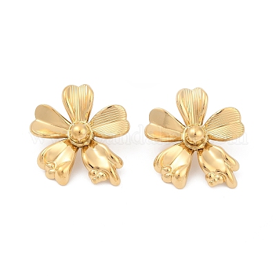 Серьги-гвоздики из нержавеющей стали 304 EJEW-D306-02G-1