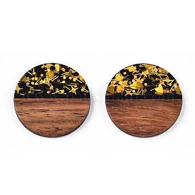 Подвески из непрозрачной смолы и ореха RESI-N039-43-1