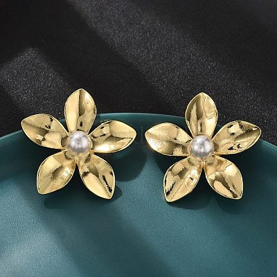 Серьги-гвоздики из латуни EJEW-S258-02G-1