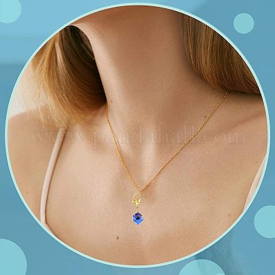 2 комплект стеклянных кубических подвесных украшений HJEW-CA0001-34-1