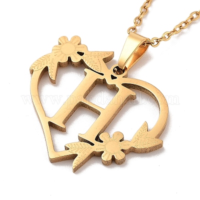 Ожерелья из нержавеющей стали с вакуумным покрытием pvd 201 NJEW-R267-02H-G-1