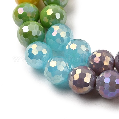 Стеклянные бусины с гальваническим покрытием  EGLA-D300-06-8mm-10-1