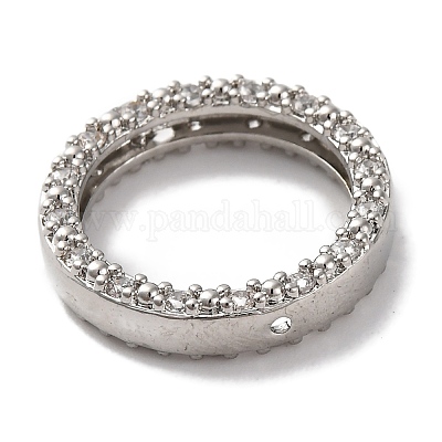 Стойка из латуни с покрытием из кубического циркония с рамкой из бусин KK-S406-09A-P-1