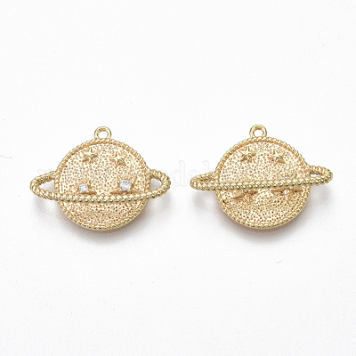 Латунные микропаве прозрачные подвески с фианитом KK-S356-034G-NF-1