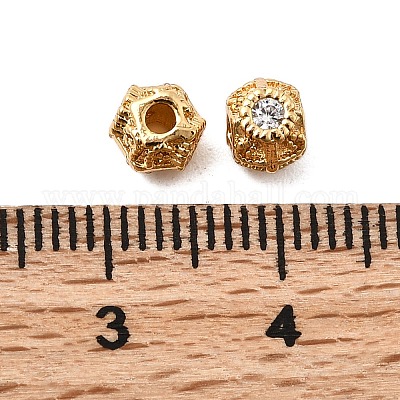 Латунные микро проложить кубического циркония бусы KK-F916-23G-1