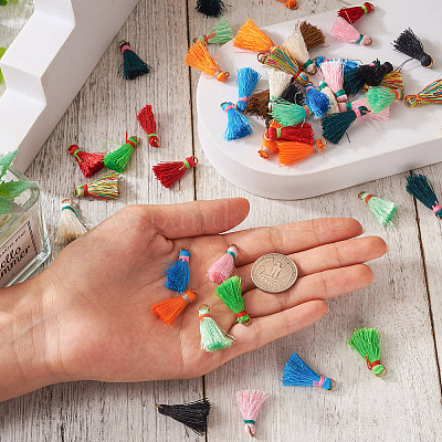 110шт 11 цвета подвески из полиэстера с кисточками FIND-TA0002-44-1