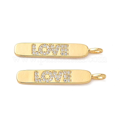 Латунные микропаве прозрачные подвески с фианитом KK-B160-31G-1