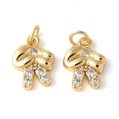 Латунные микропаве прозрачные подвески с фианитом KK-H449-84A-G-RS-1