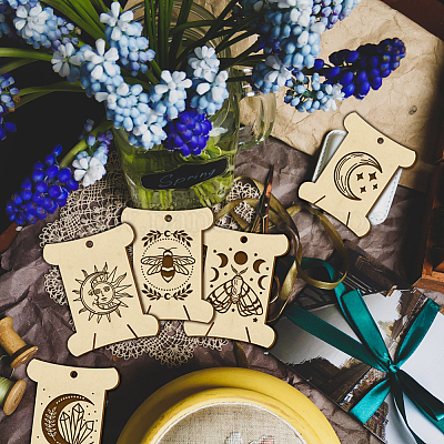 14 шт. 14 стильные фанерные доски для намотки резьбы WOOD-WH0060-06-1