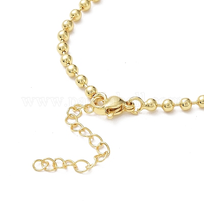 Браслеты из латуни с шариковой цепочкой для женщин BJEW-G676-01A-G-1