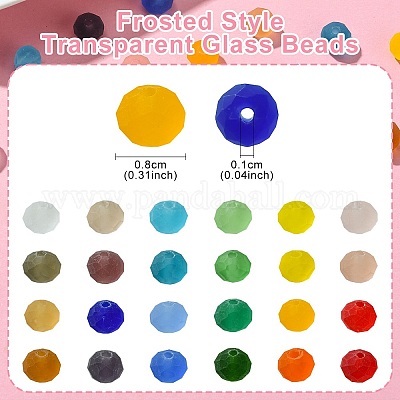 720шт 24 цвета наборы прозрачных стеклянных бусин EGLA-YW0003-12-1