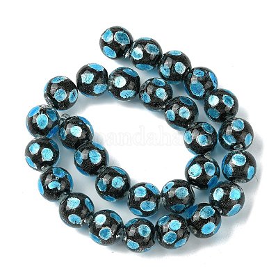 Серебряные песочные бусины лэмпворк ручной работы LAMP-A003-01A-1