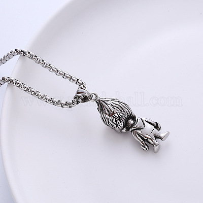 Винтажные подвески в стиле панк из нержавеющей стали 304 с изображением демона из мультфильма для пар MT6736-1