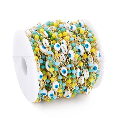 Цепочка из латуни с эмалью ручной работы CHC-D031-09G-1