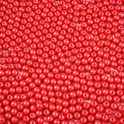 Непрозрачная выпечка окрашены стеклянные бусины DGLA-T004-03L-1