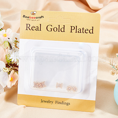 8 шт. латунные микро-бусины-разделители из кубического циркония KK-BBC0008-58-1